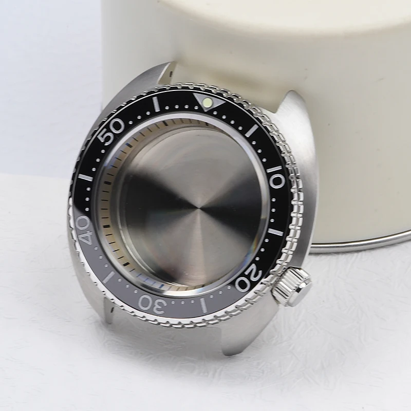 

6309 Abalone Watch case steel C3 Luminous Sapphire glass Diving watch case fits Seiko for NH35/NH36 Automatic Movement Watch mod