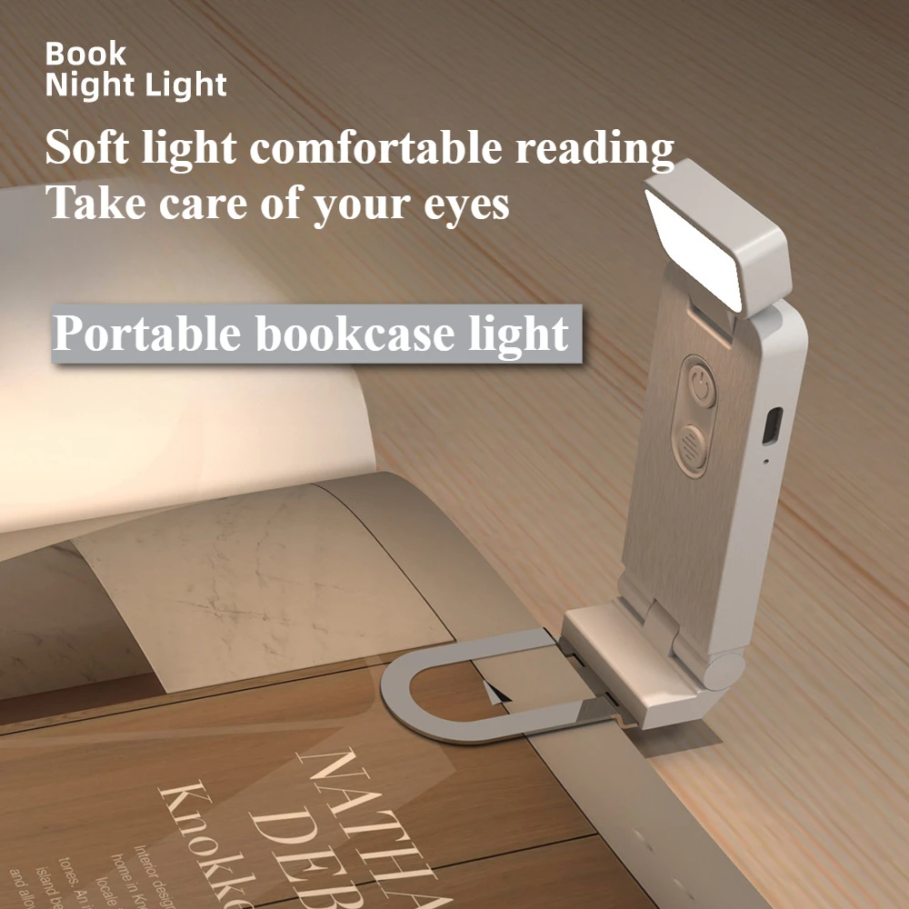 

USB clip reading light folding bookmark light led portable charging reading book clip light desk lamp table lamp for bedroom