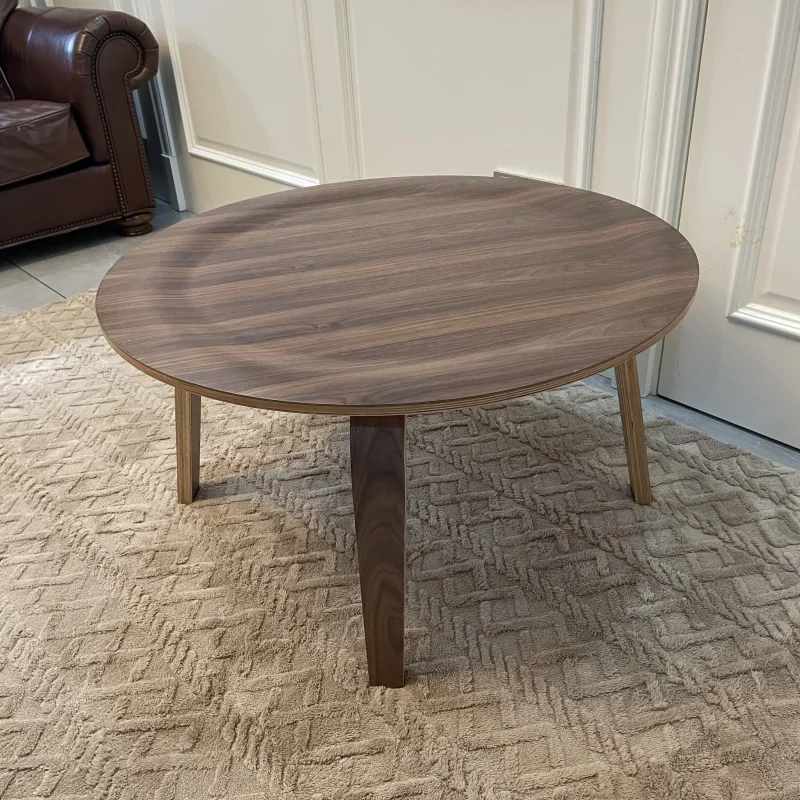 Moulded Plywood Round Coffee Table With Wood Legs Living Room Furniture Tea Table Wooden Modern Contemporary Nodric Design