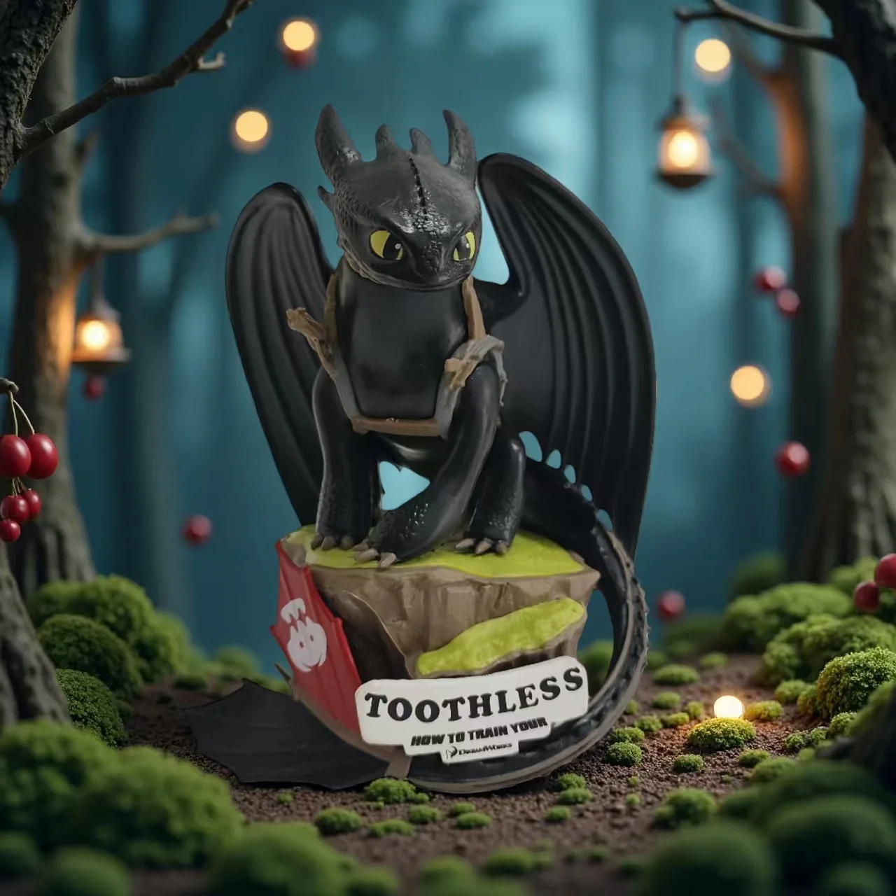 

Toothless Night Fury Figure, How to Train Your Dragon Toy Statue with Movable Wings, Cute Collectible Model Gift for Fans​