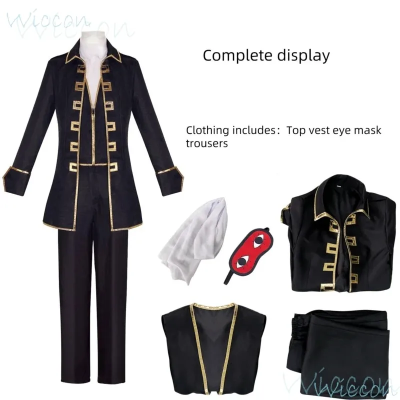 CyAnime Shinsengumi Gintama Cosplay Black Suit Cosplay Costume Hijikata Toushirou Kondou Isao uniform Set Party Outfit for Men