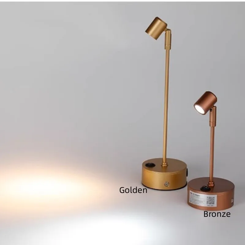 LED3W doré batterie sèche projecteurs comptoir bijoux éclairage armoire d'exposition mariage pôle projecteurs lampe