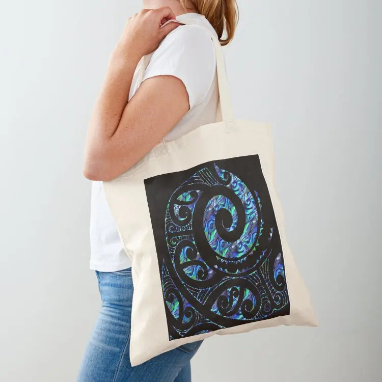 

New Zealand Mori Paua Tattoo Koru Design Tote Bag free delivery bags cute pouch bag reusable shopping bags canvas bags