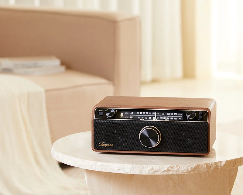 SANGEAN WR-12BT Subwoofer Audio Stereo Retro Bluetooth Speaker Semiconductor Radio, Function: FM/AM/AUX/BT