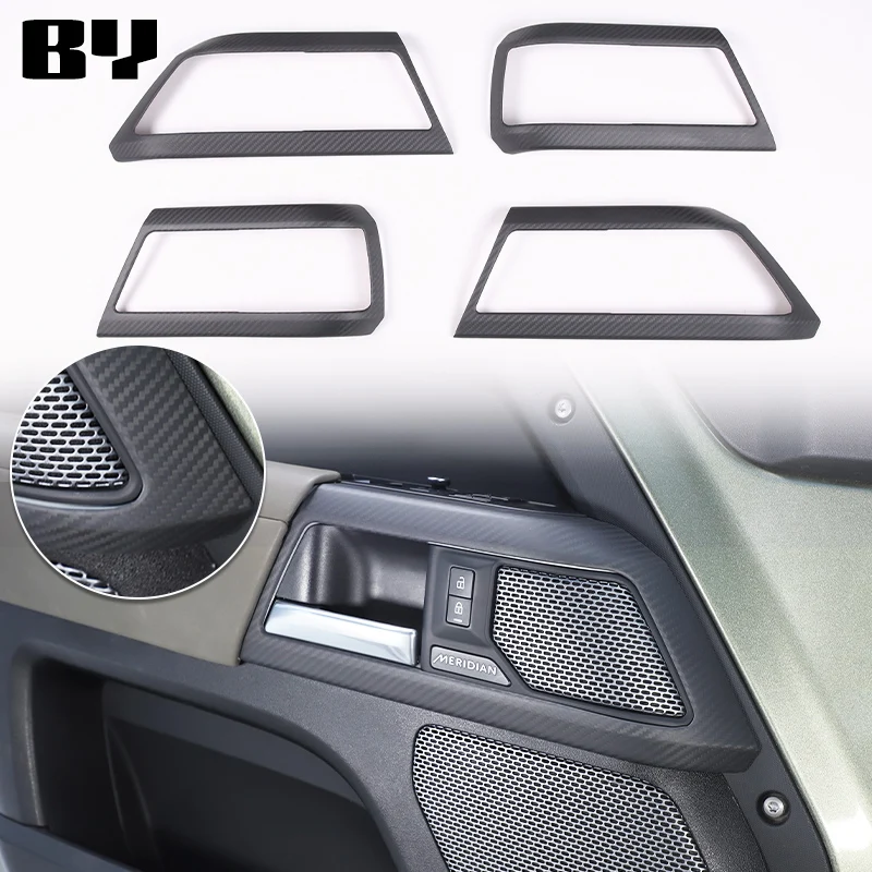 

For Land Rover Defender 90 110 2020-2023 Real Carbon Fiber Car Door Inside Handle Decorative Frame Sticker Interior Accessories