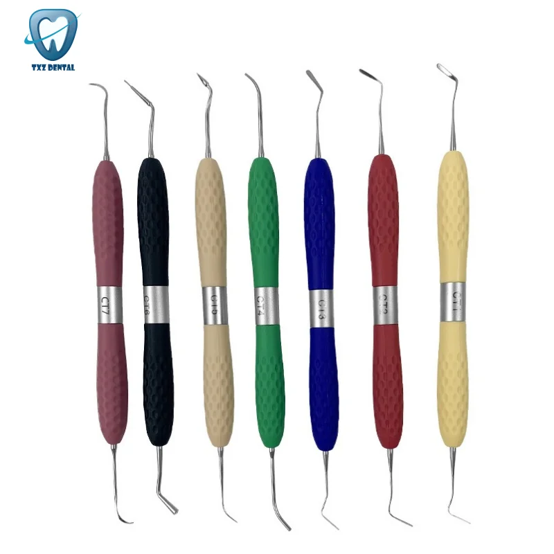 

7Pcs/Set Dental Resin Filler Aesthetic Restoration Kit With Silicone Handle High Quality Composite Filler Tools Dentistry