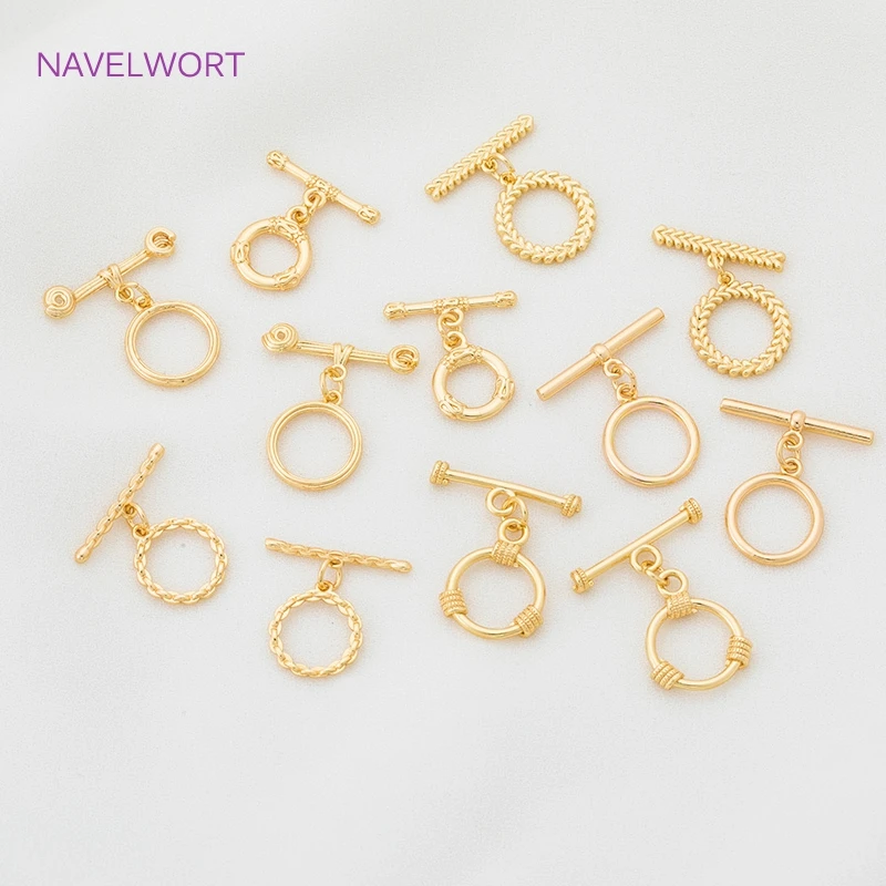 

Wholesale 18K Gold Plated Round Toggle Clasps, Multiple Specifications OT Buckle For Beaded Jewelry End Connector DIY Fittings