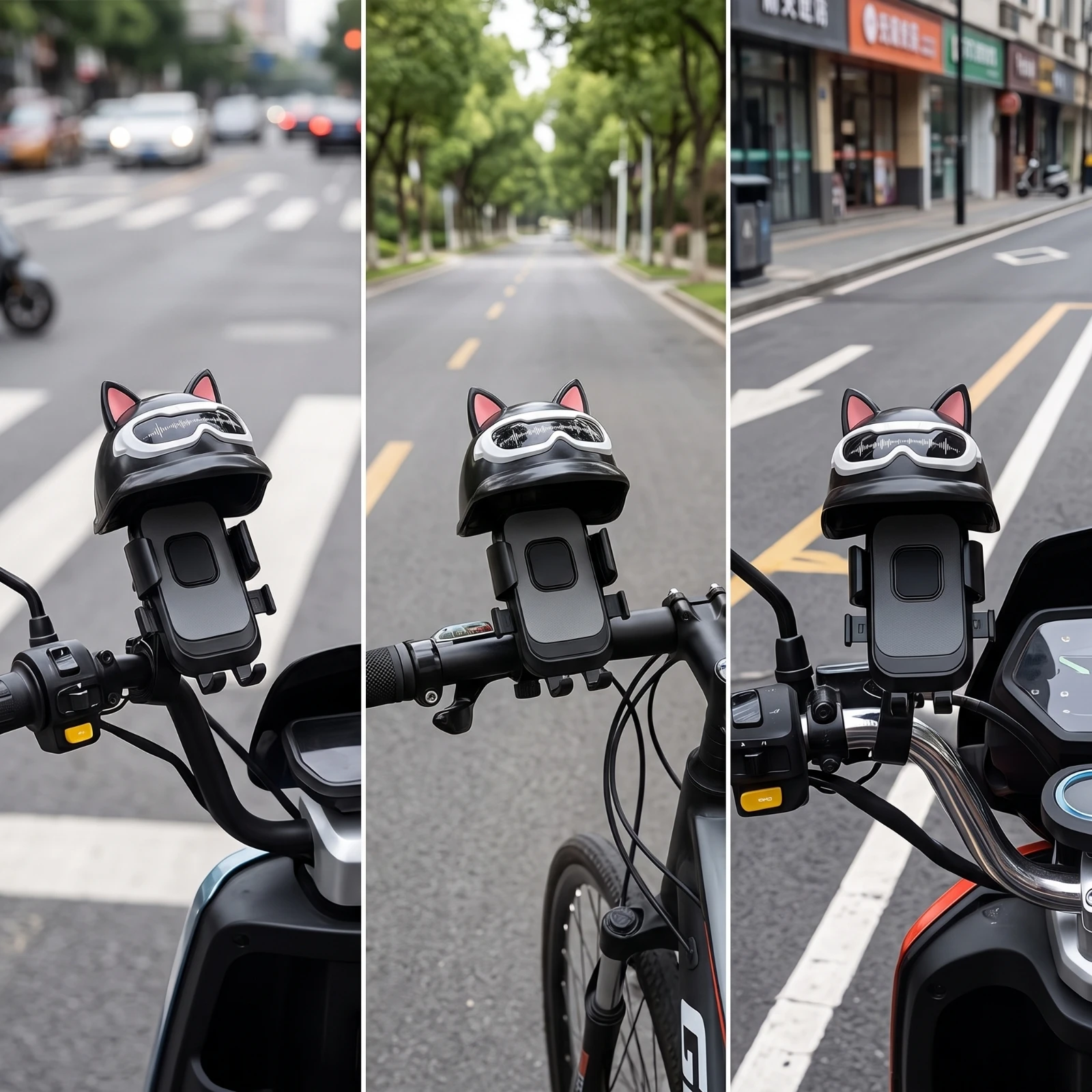 Motorcycle Phone Holder Rotating Phone Holder with Helmet Hood Rotatable Padded for Motorcyclists, Motorcycles, Navigation
