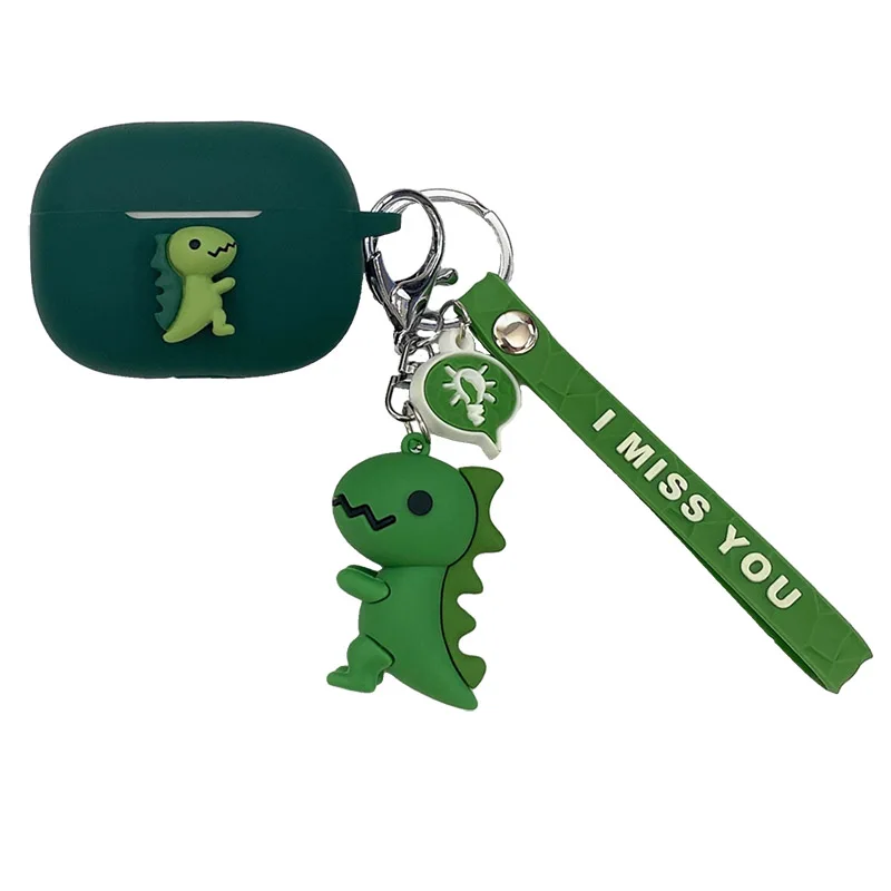 Caixa de earaphone dos desenhos animados para sony WF-1000XM4 caso engraçado dinossauro silicone proteger hearphone capa com chaveiro acessórios