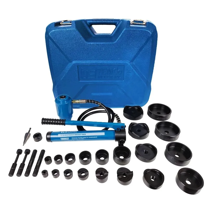 

Hydraulic Knockout Punch Electrical Conduit Hole Cutter Set KO Tool Kit 5 Year Warranty