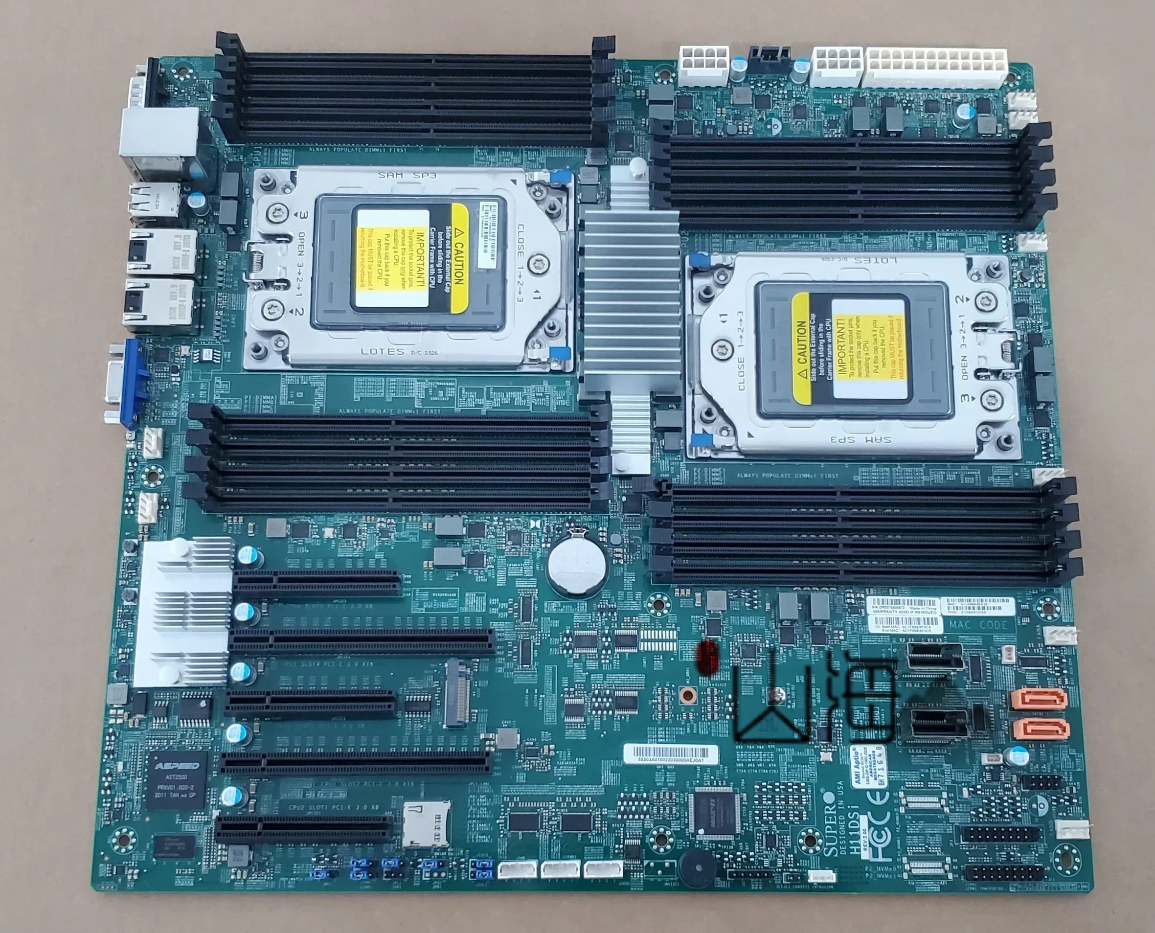 2022 FOR Ultramicro H11DSi H11SSL-i AMD single and dual way server motherboard EPYC Xiaolong host 7601 7542, disassembled 95 new