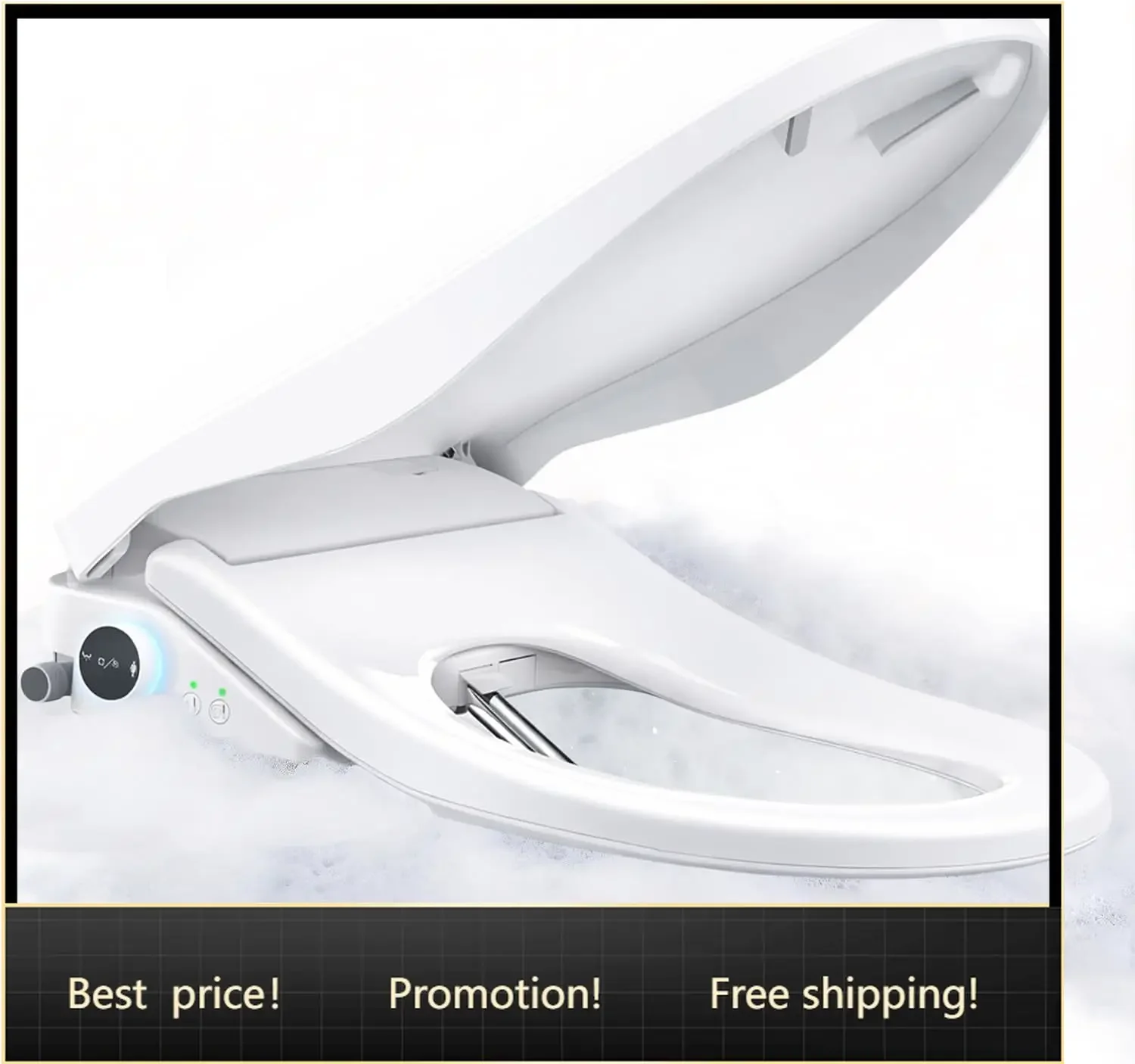 US Shipping BestsellerHeated Bidet Toilet Seat, Foam Shield Mode, Warm Water, Elongated | Dryer, Four Cleaning Modes, Self-Clean
