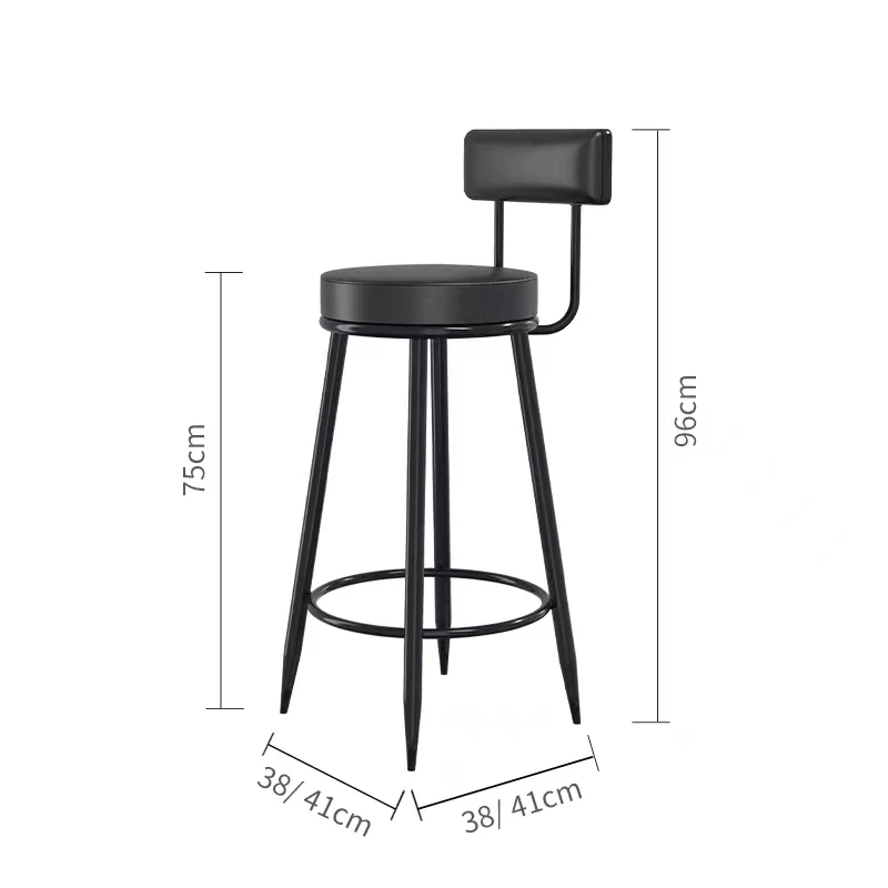 Designer Retro Bar Chair Black Italian Unique Relaxing Backrest High Chairs Personalized Creative Sillas De Bar Home Furniture