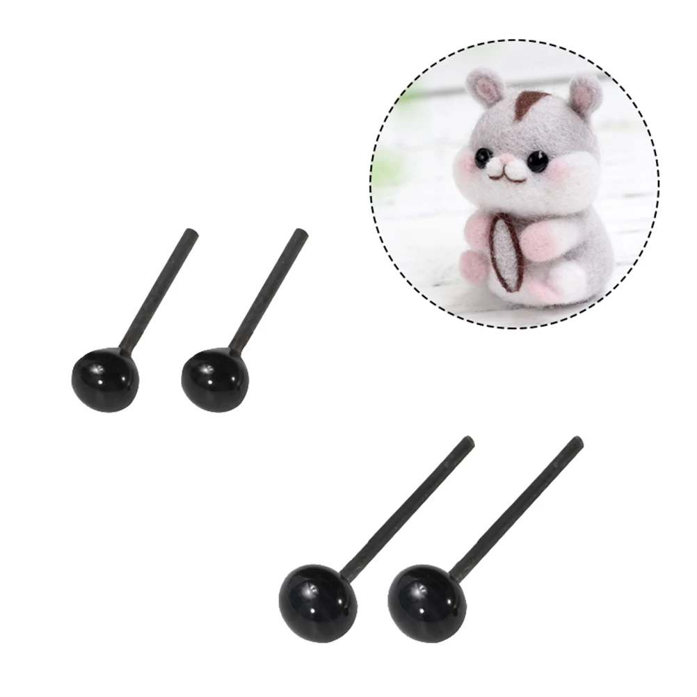 50 paia di accessori per bulbo oculare da 2mm occhi di vetro nero per progetti di artigianato di Scrapbook di animali di peluche fai da te