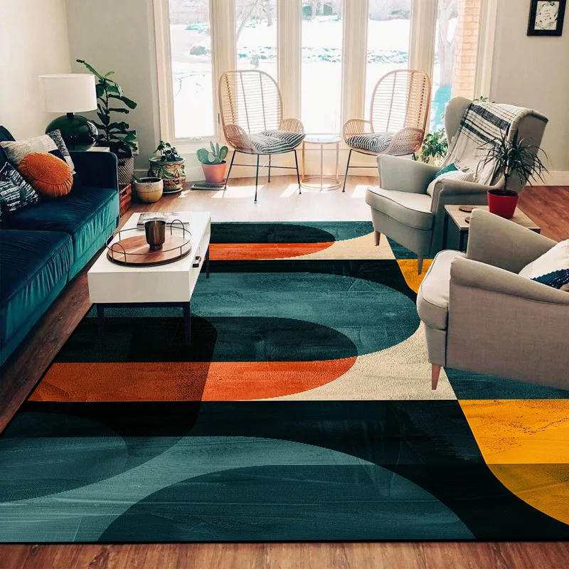 Abstract Geometric Carpet for Living Room Decor Sofa Table Large Area Rugs Bedroom Kitchen Hallway Balcony Anti-slip Floor Mat