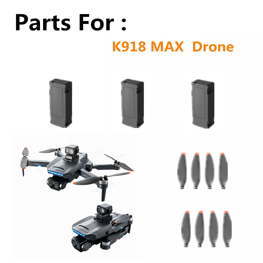 

K918 MAX Drone Battery 7.4v 3000mAh / Propeller Maple Leaf K918 Pro Drone Spare Parts Original Accessories Flying 25 Mins