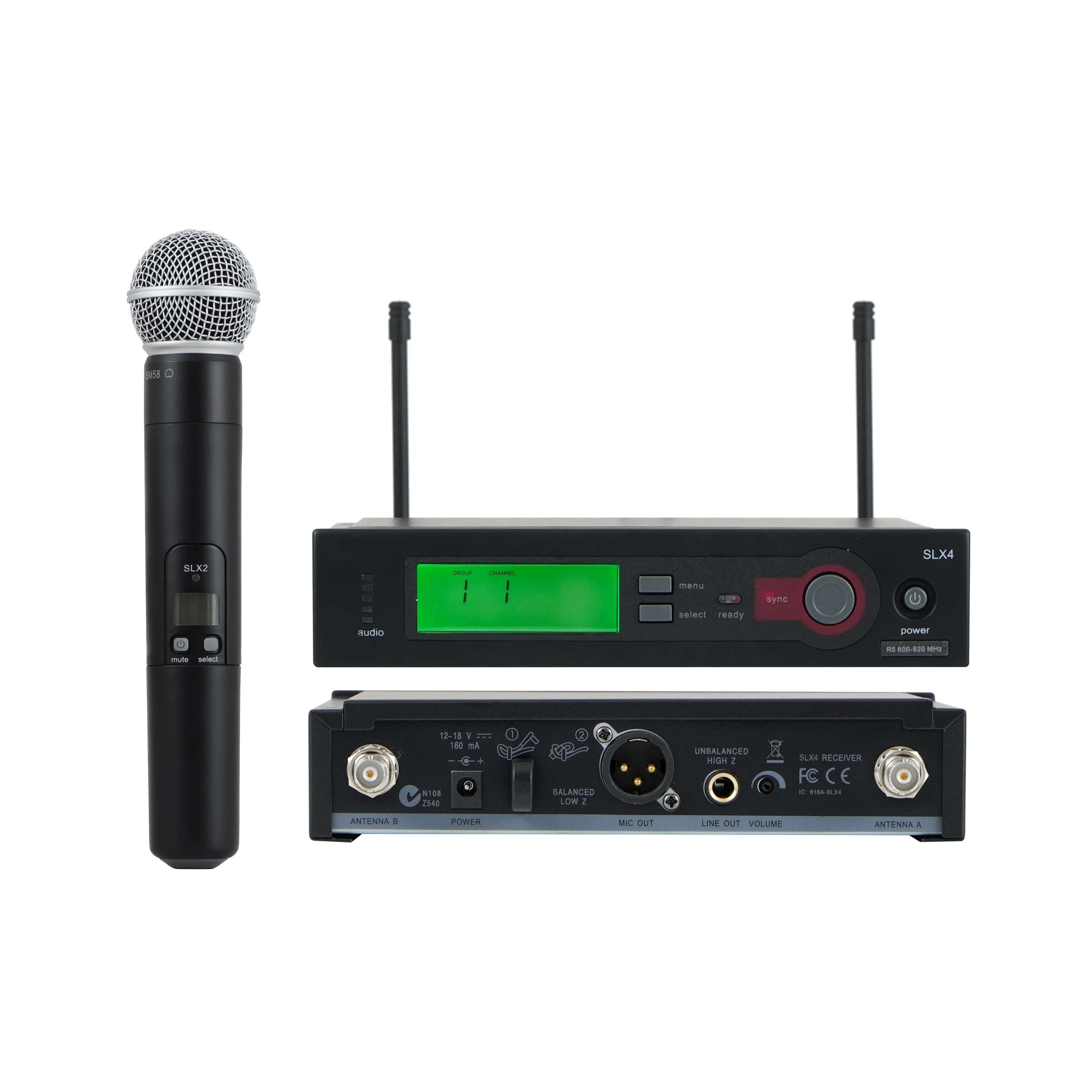2026/SLX4 Handheld Dynamic Mic Professional Wireless Microphone UHF Metal Guangdong Singing Wireless Headset Communication Syste
