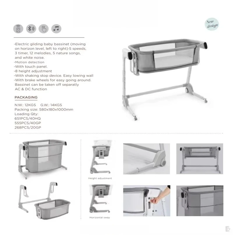 Multifunctional Electric Shaking Bed Side Modern Metal Crib for Newborn Big Bed Anti-Overflow Milk Movable Living Room