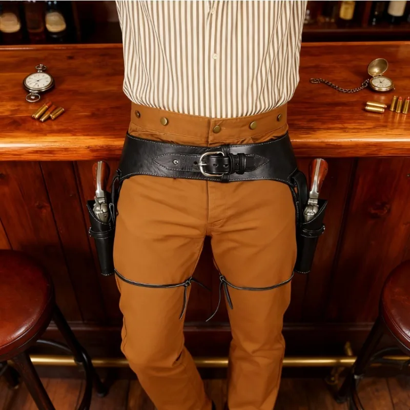 Ceinture de réverbéreur occidentale, punk médiéval rétro dominateur, accessoire de cosplay de rue