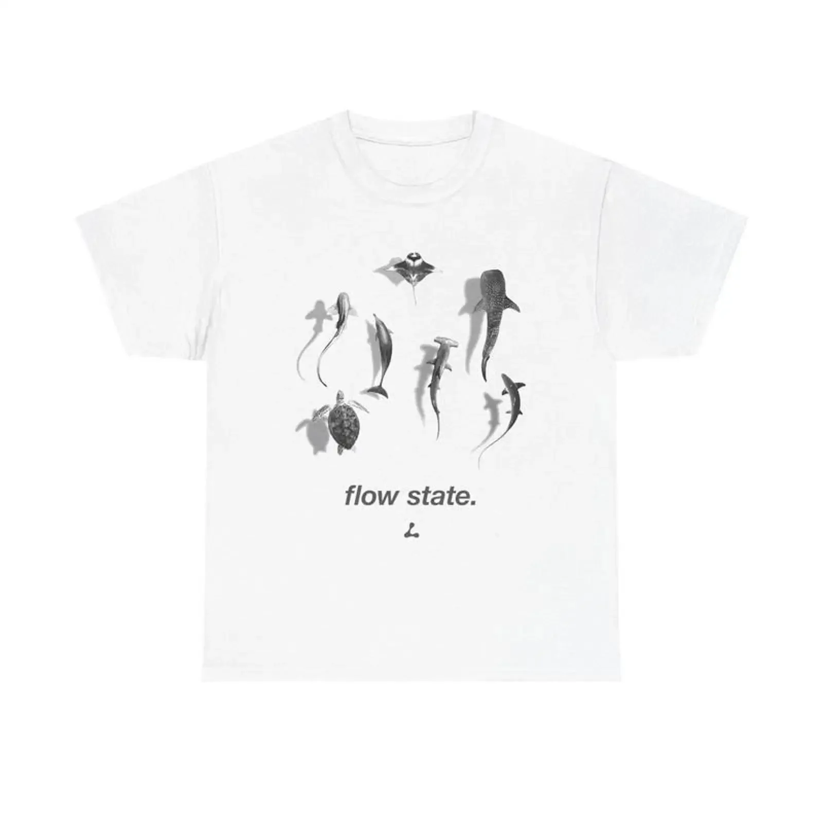 Flow State T Shirt Shark Turtle Dolphin Hammerhead Ray vintage Washed Soft Versatile fashion streetwear graphic Stretched