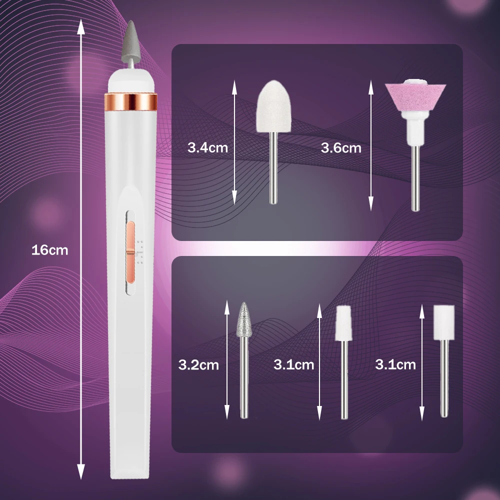LULAA 전기 네일 드릴 키트, 충전식 무선 매니큐어 키트, 휴대용 네일 그라인딩 폴리셔, 손톱 각질 제거용