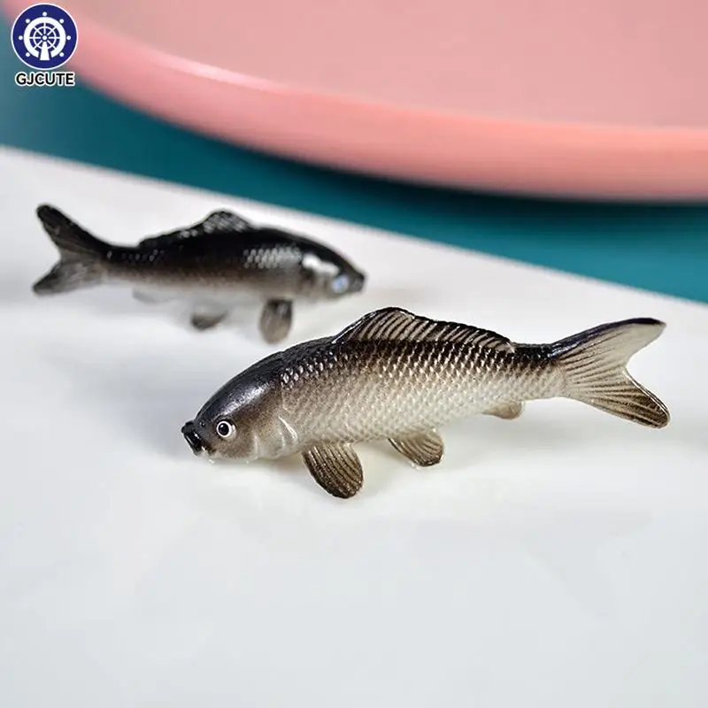 Mini Fish Model Simulation Fish Tank Fishing Net Pole Play House Miniature Sea Scene Props  Dollhouse DIY Decor Accessories