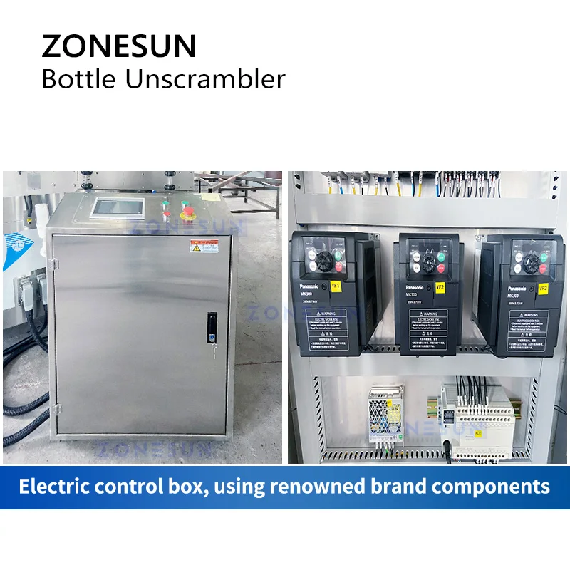 ZONESUN-Automatic alta velocidade Garrafa Unscrambler Máquina de classificação, PET Plastic Container Elevador, Unscrambling Equipamentos, ZS-LPE2000