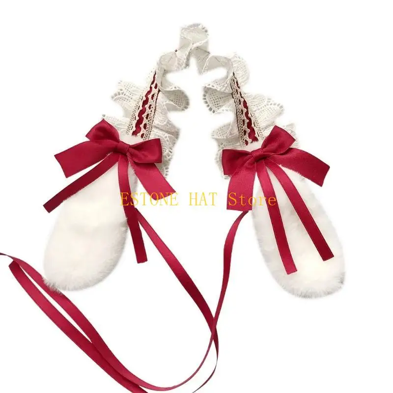 49mf Sweet en dentelle Bande bandoulière Détachable en peluche Rabbit Eaure cerce