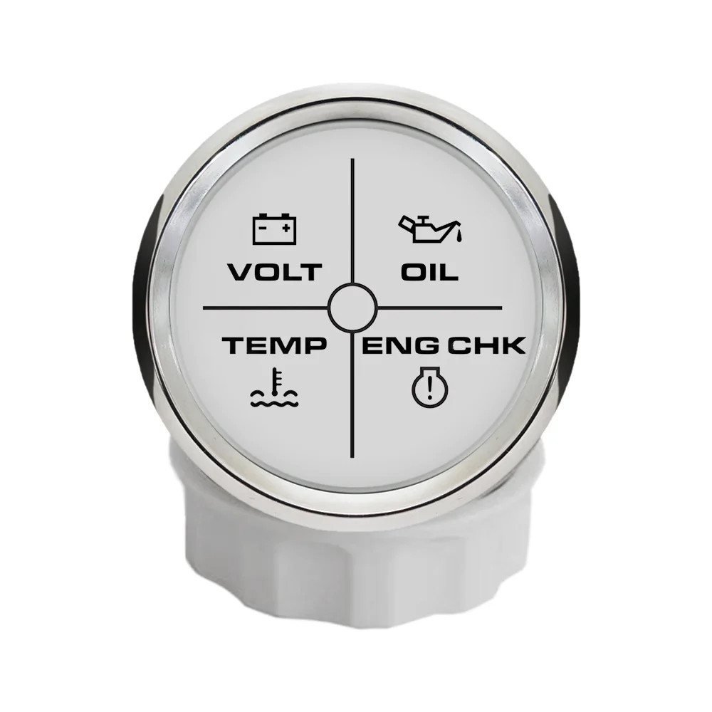 

ELING 52mm Engine 4 LED Volt Water Temp Oil Pressure Alarm Indicator Gauge Meter With Red Backlight Alarm for Boat Car 9-32V