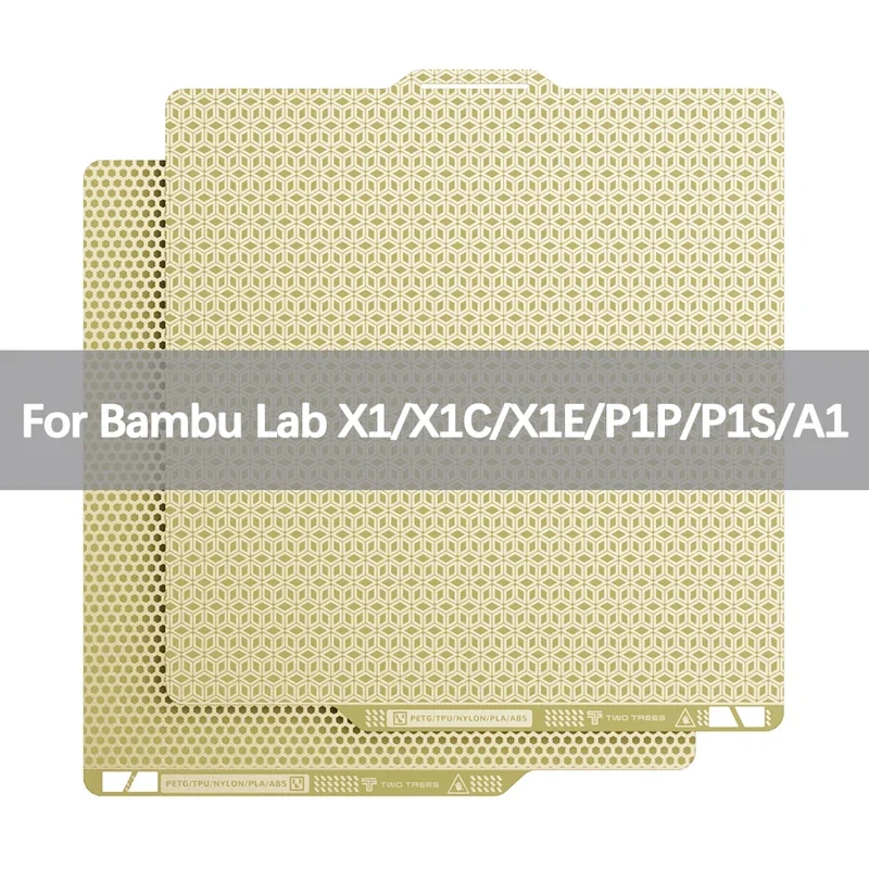 

Встроенная пластина PEI Bed для Bambu Lab X1/P1P/P1S, текстурный двухсторонний пружинный стальной лист, бамбуковый лабораторный 3D-принтер, аксессуары