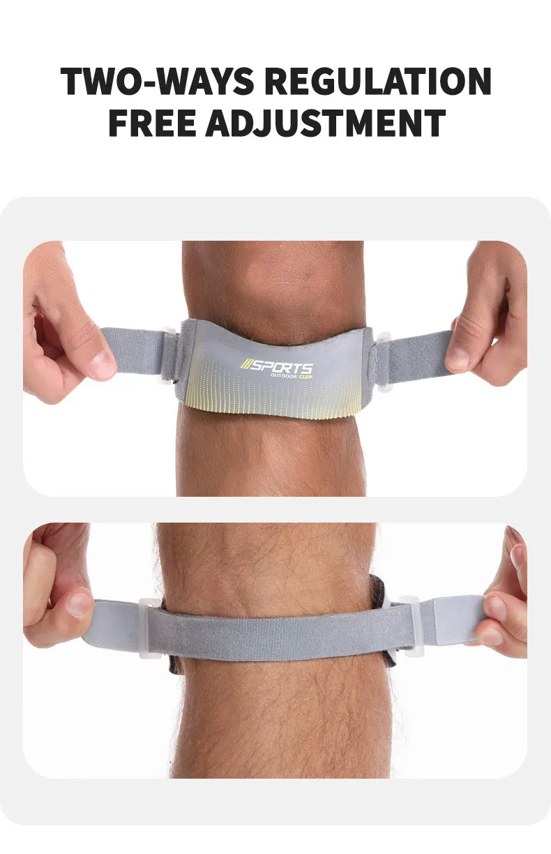 2-teiliges Kniepolster, verstellbarer Kniegurt, Patellasehne, unter Druck stehender Schutz, Stützschieber, Polsterschutz, Badminton, Laufen – Detail 8