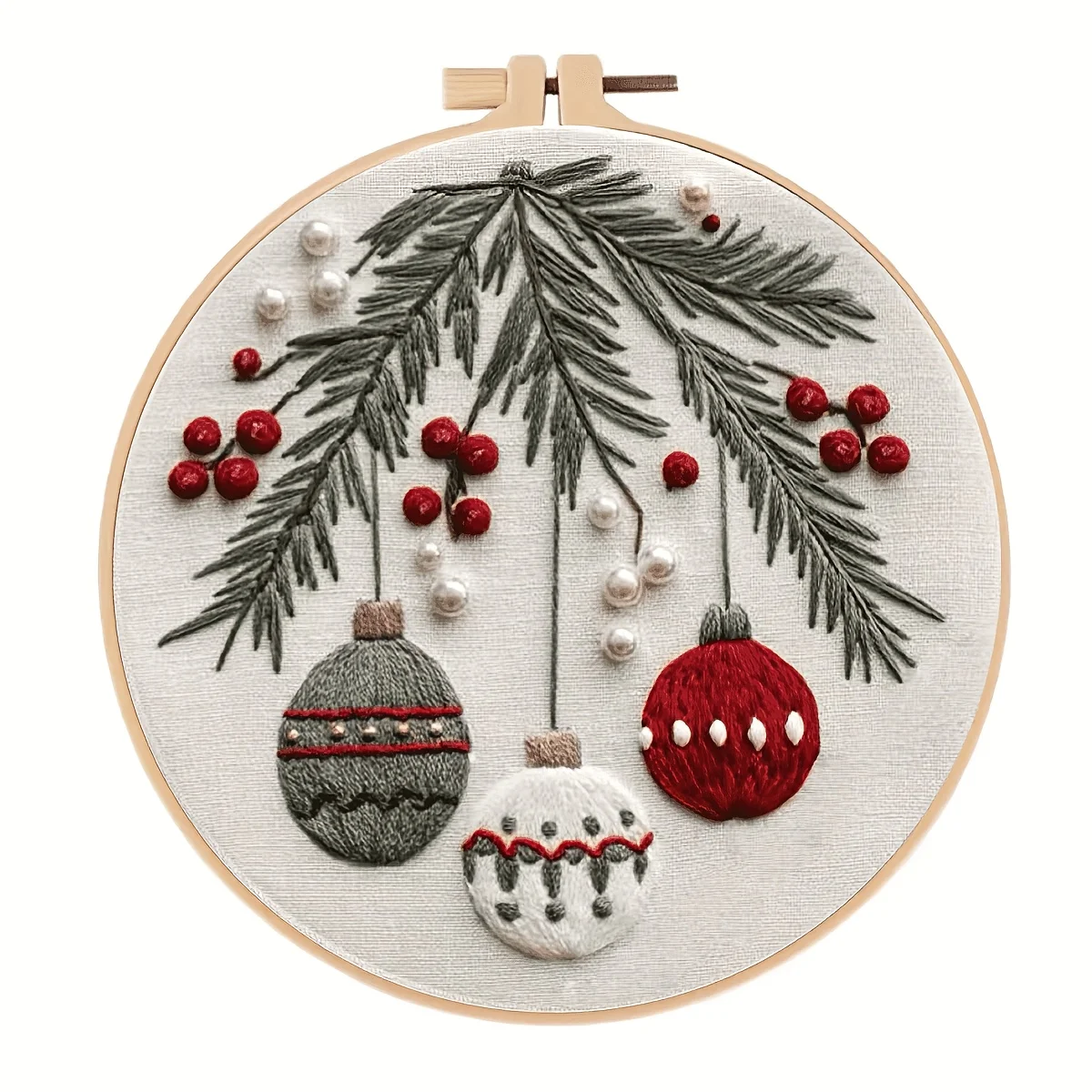 Das DIY-Materialpaket-Set mit Weihnachtsmuster und Handstickerei, ausgestattet mit einem englischen Leitfaden und Anleitung, ist etwas Besonderes – Detail 16