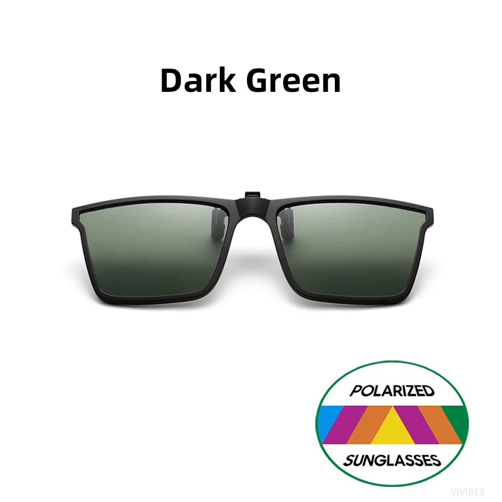 VIVIBEE Quadratische, hochklappbare Sonnenbrille zum Aufstecken, polarisierter Spiegel, blaue Fahrbrille, grau, UV400, photochrome Nachtsicht-Clips – Detail 8