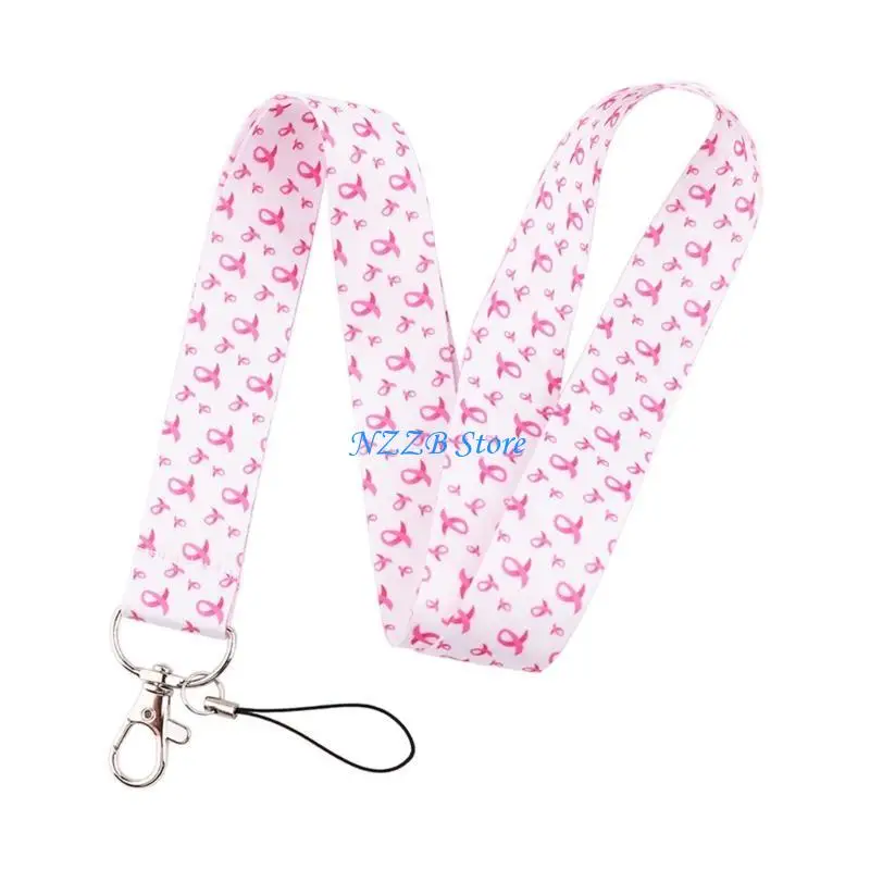 

T21F 5pcs Support Phone Holder Ribbon Lanyard Neck Strap Card Keychain for Women