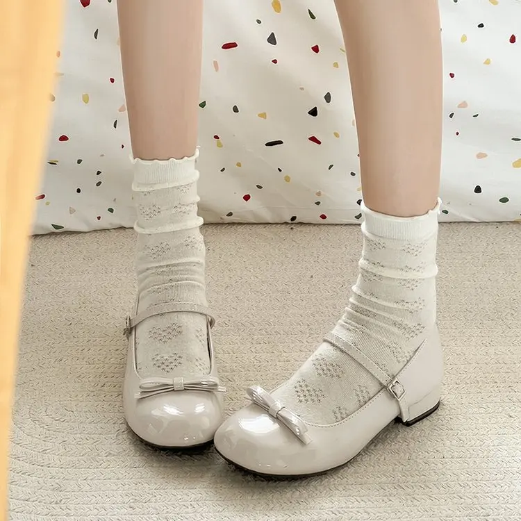 حذاء نسائي من Red Mary Jane Flat oes بكعب منخفض وعقدة لربيع وصيف جديد سهل الارتداء بمقدمة مستديرة من Faion Single oes #2