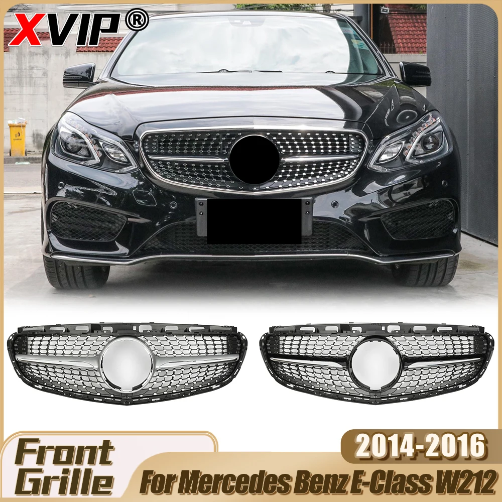 

XVIP Chrome Diamonds Style Bumper Grilles For Mercedes Benz E-Class W212 E200 E250 E350 E550 2014-16 AMG Style Upper Grille Mesh