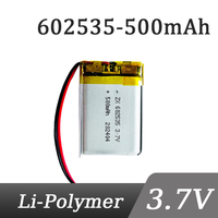 3.7V 602535 500mAh Polymer Lithium Battery Rechargeable with PH 2.0mm Plugue 2Pin for Aquecedores de Mão Tablet Câmera Gravador