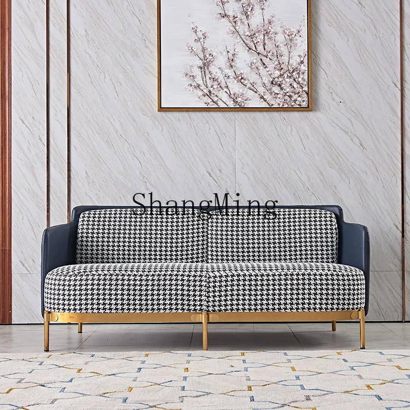 CL أريكة واحدة أثاث غرفة المعيشة نموذج غرفة الجلود والنسيج مزيج أريكة كرسي