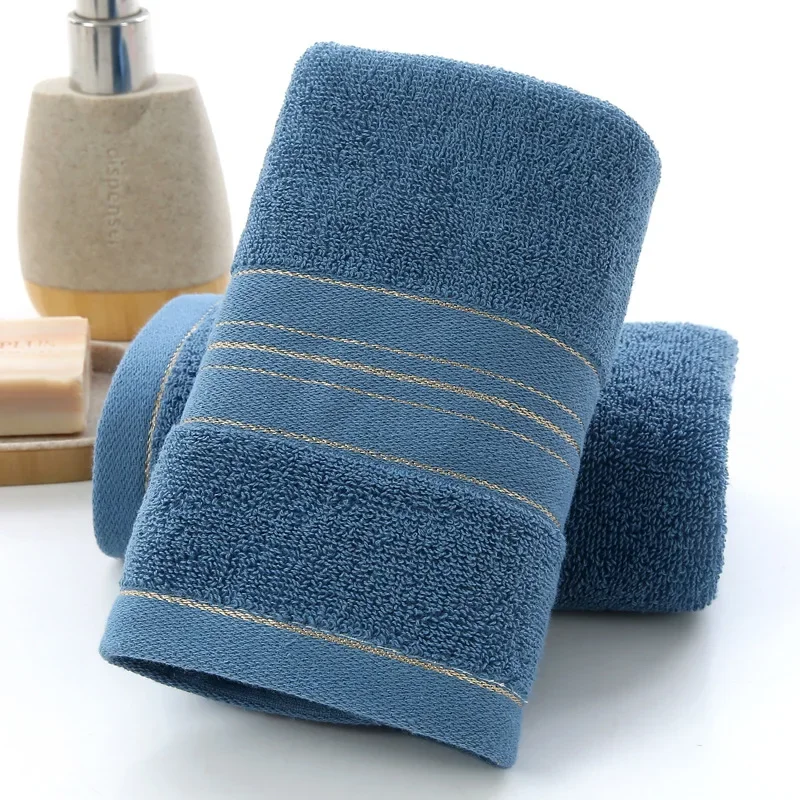 Thickened 100% cotton bath towel increases water absorption adult bath towel solid color Golden silk soft affinity face towel