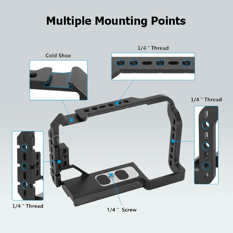 Gaiola de câmera completa CAMVATE para Sony a7C/a7C II/a7CR com gaiola de câmera base tipo Arca integrada