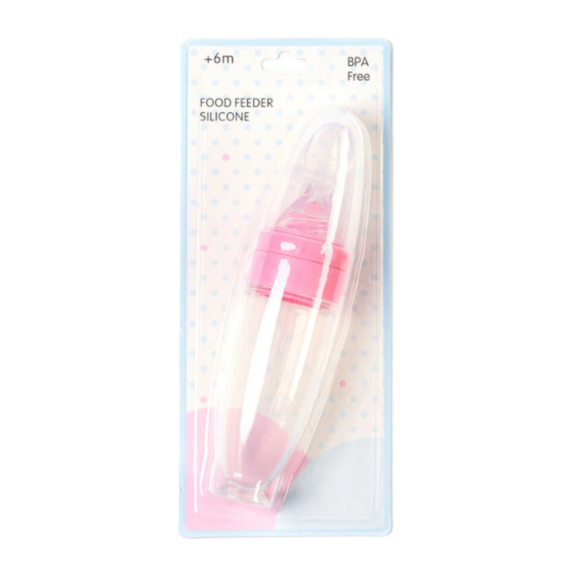 Silicone Baby Food Feeder - Soft Rice Paste Dispenser Self-Feeding Spoon for New Moms