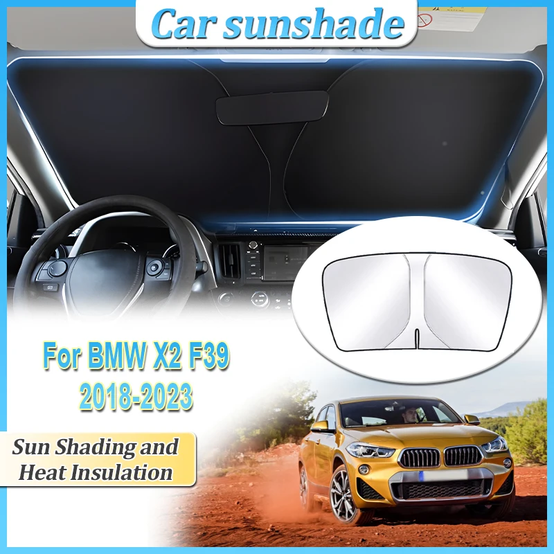 

Анти-УФ для BMW X2 F39 2018 2019 ~ 2023 автомобильная защита от солнца стальное кольцо переднего лобового стекла солнцезащитный козырек авто теплоизоляционные аксессуары