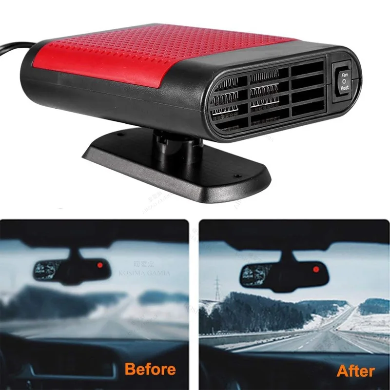 Car Heater With Cigarette Lighter Plug 12V Car Heater Defroster Fast Heating For Winter Upgraded Car Vehicle Ceramic Heater