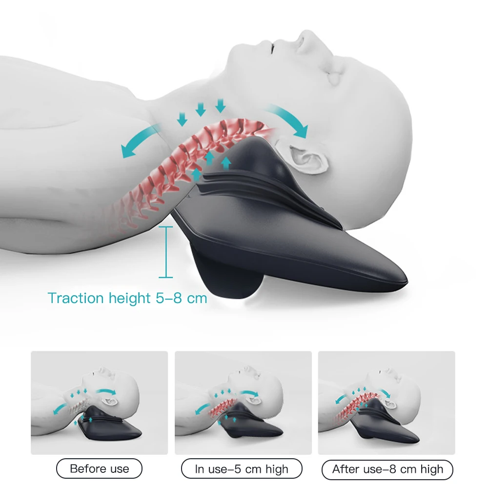 Electric Pulse Neck Massager Infrared Heating Chiropractic Pain Relief Neck Cervical Traction Correction Back Massage Therapy