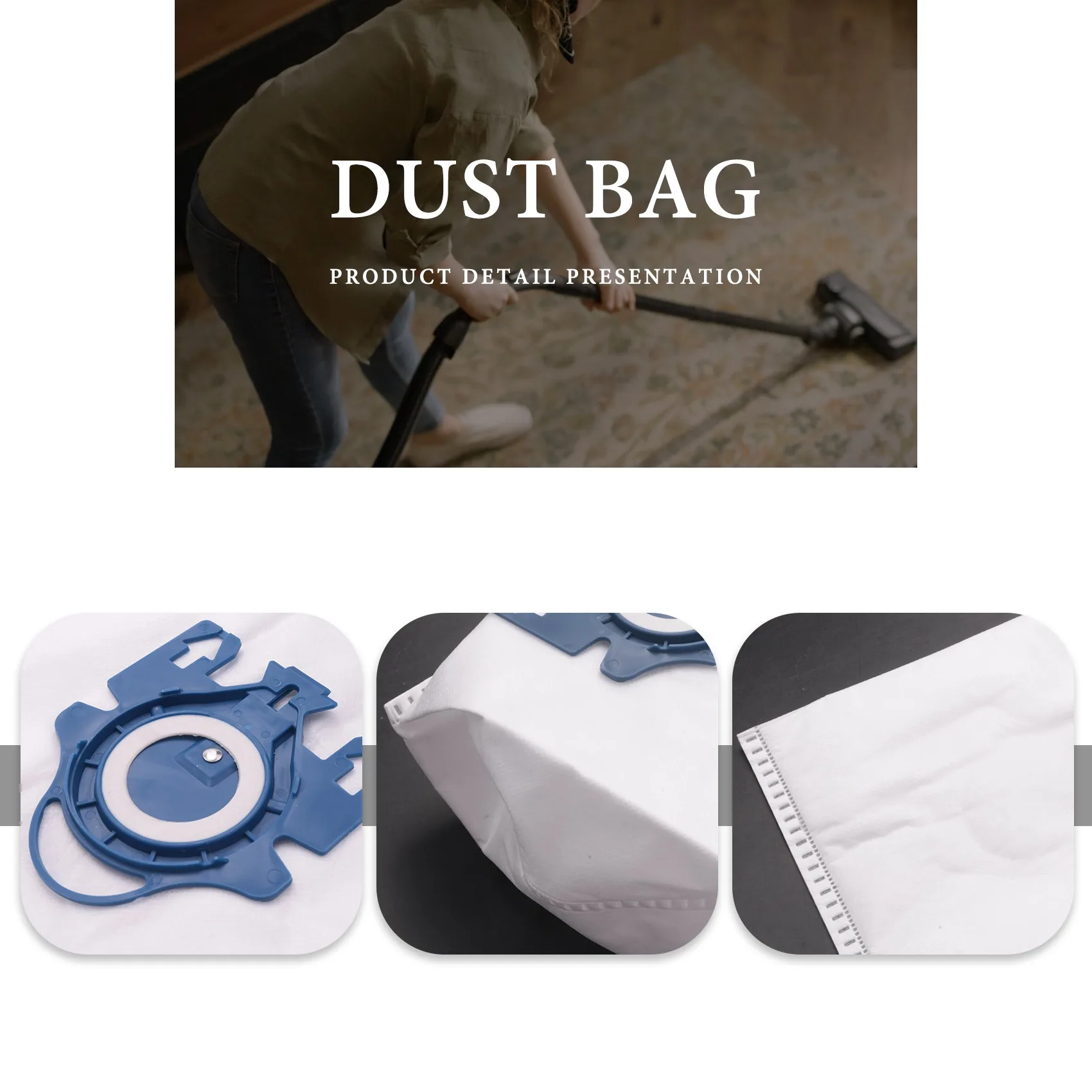 مكنسة كهربائية AirClean-GN ، أكياس الغبار كفاءة ثلاثية الأبعاد ، استبدال جزء ل GN ، كيس الغبار ، 15 قطعة