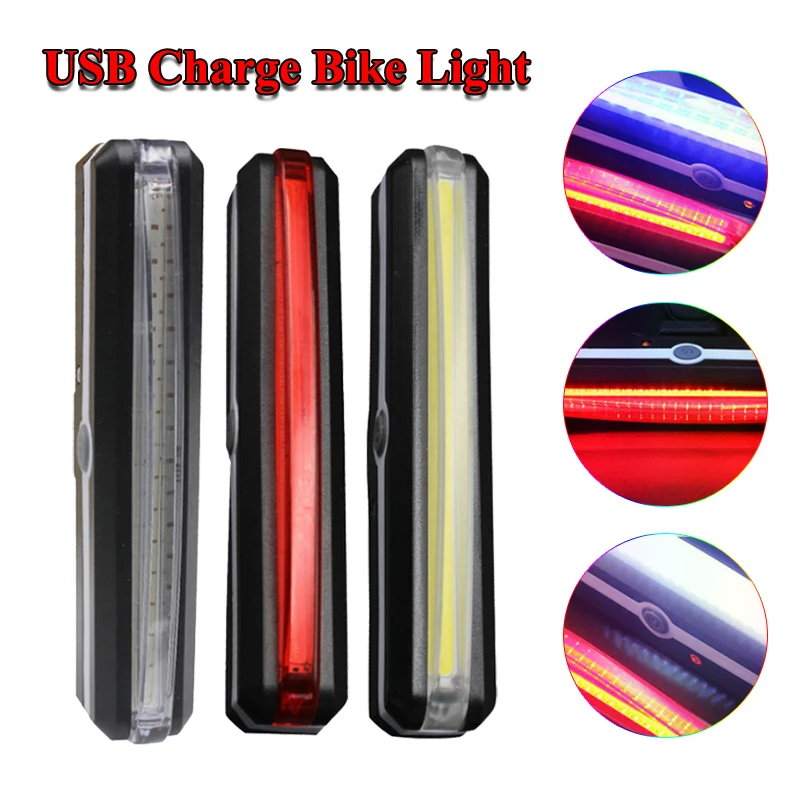 Outdoor Bike LED Taillight Bicycle Waterproof Light For Mountain Bikes USB Charge Rear Lamp For Helmet 6 Modes Emergency Lights