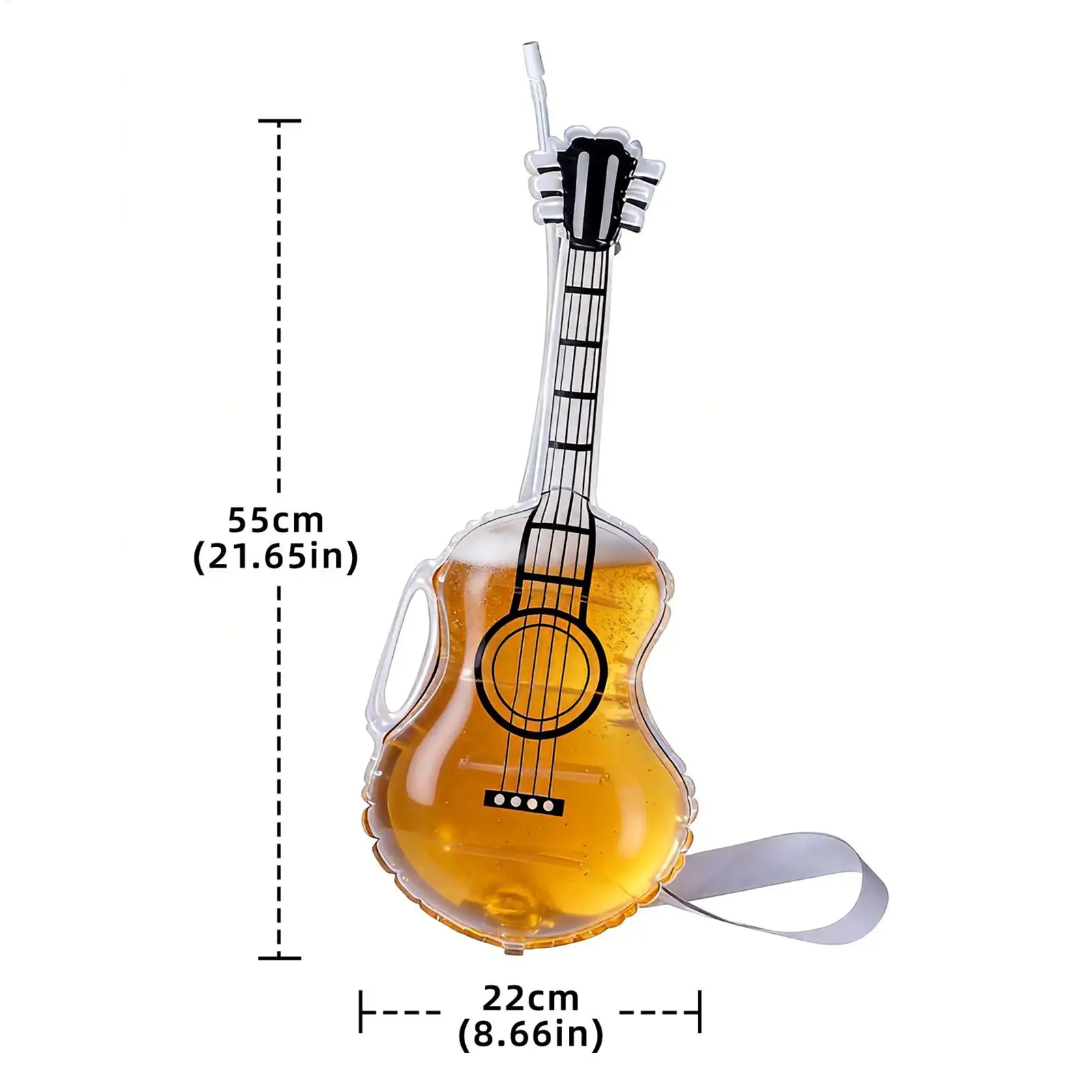 Picture 7: Wine Decanter 2500ml Funny Guitar-Shaped Bottle With Straw Strap Whiskey Decanter Container Storage For Bourbon Wine Water Home