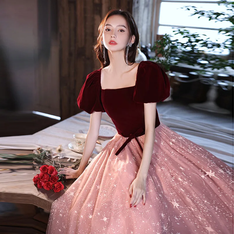 Sexy New Chinses Qipao Dressing Gown Elegant Evening Party Dress Pink Lace Flower Women Short Sleeve Cheongsam Maxi Dress