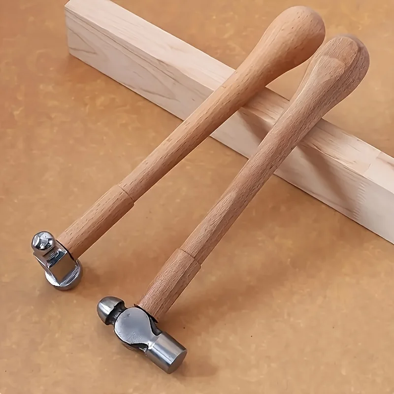 Round Hammer Ball Pein Nipple Hammer Hardware Tool Household Hammer with Wood Handle for Metalworking Construction
