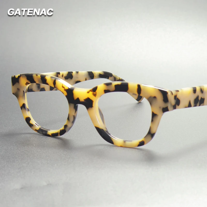 Gatenac Vintage Handmade Acetate Glasses Frame Men 2025 New Fashion Eyeglasses Frame Women Retro Luxury Brand Designer Eyewear